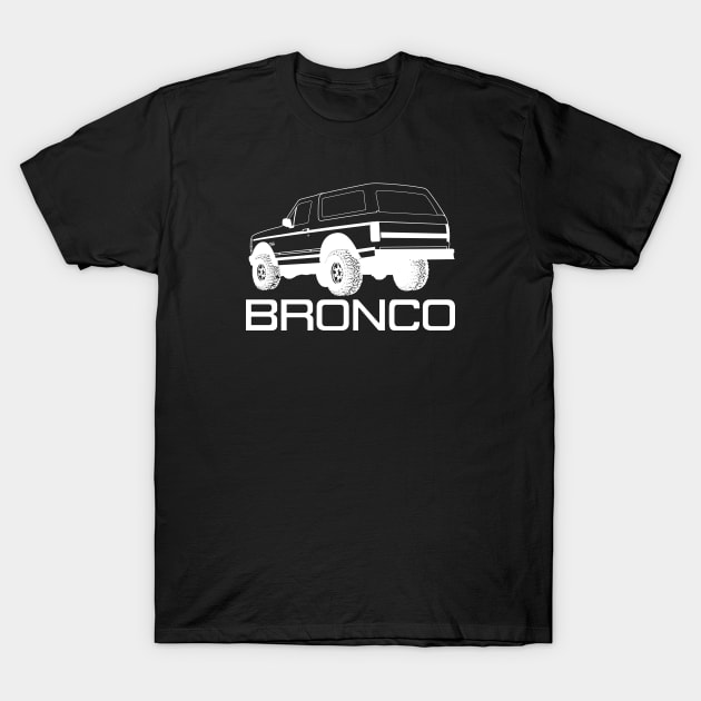 1992-1996 Bronco Rear, White Print T-Shirt by The OBS Apparel